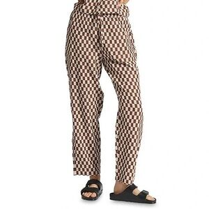 Brixton Mykonos Cotton Check Pants in Sepia